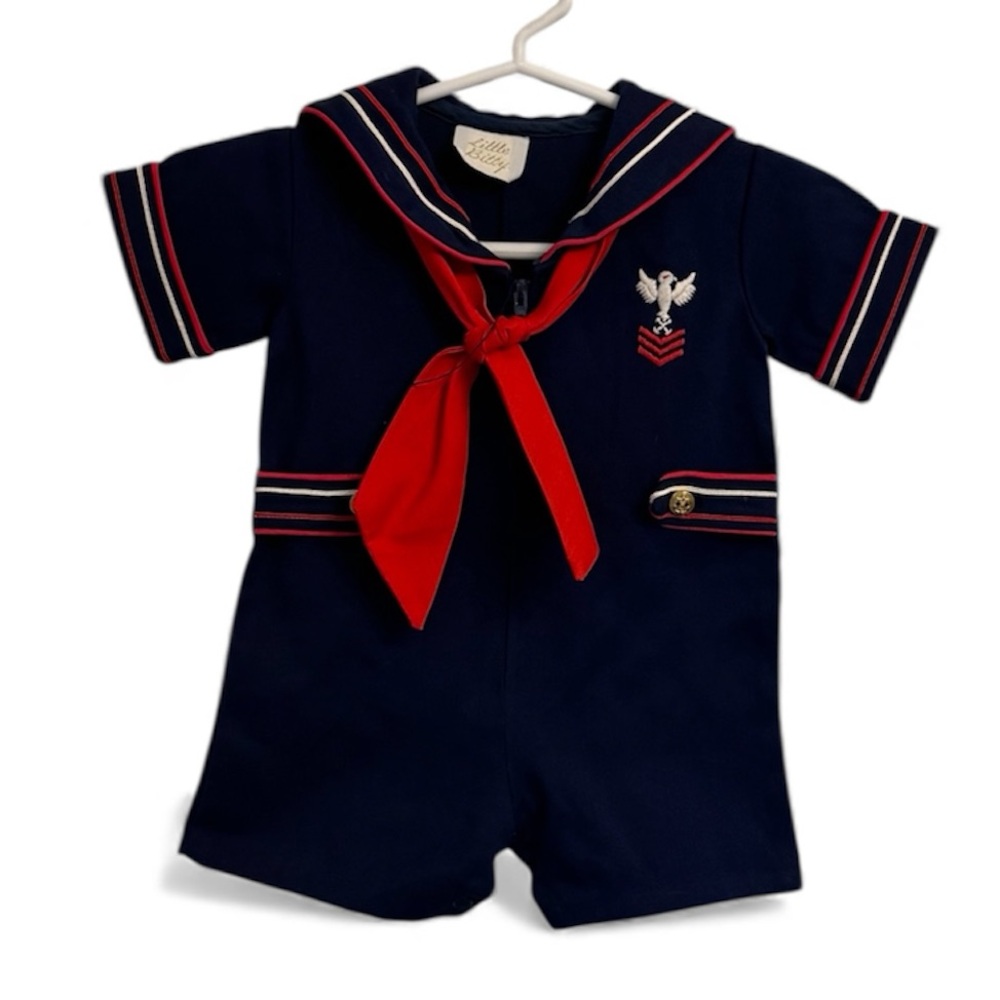 Little Bitty Vintage
Navy Blue Sailor Kids One Piece
